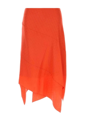 FENDI asymmetric silk midi skirt - Red