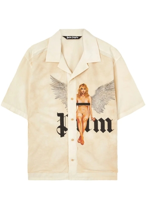 Palm Angels Crystal Pin Up Shirt - Neutrals