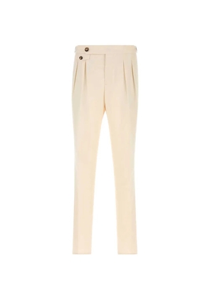 Brunello Cucinelli button pleated cotton trousers - Neutrals