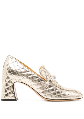 Madison.Maison 70mm quilted leather pumps - Gold