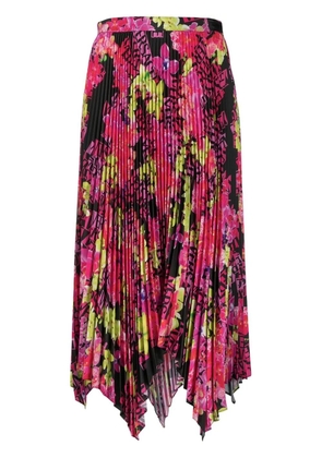 Versace floral-print pleated skirt - Black