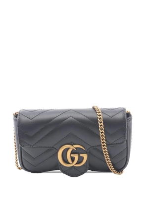 Gucci Pre-Owned 2016-2025 Super Mini GG Marmont Leather crossbody bag - Black