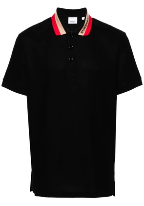 Burberry contrasting-collar cotton polo shirt - Black