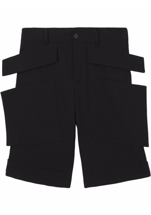 Burberry panel-detail wool shorts - Black