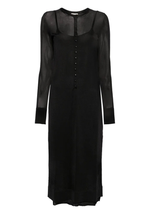 KHAITE semi-sheer double layer dress - Black