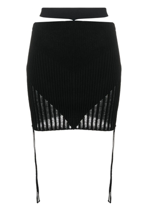 ANDREĀDAMO ribbed-knit mini skirt - Black