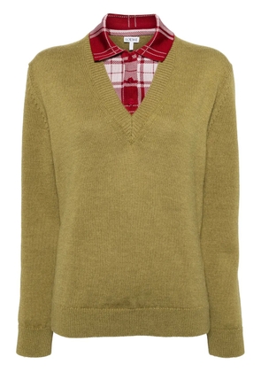 LOEWE layered knitted jumper - Green