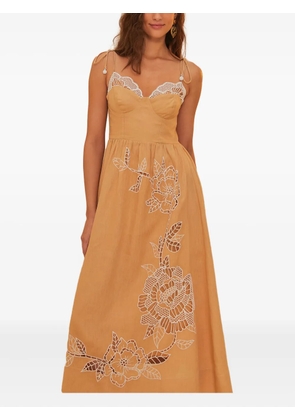 FARM Rio Sand Richelieu embroidered dress - L0029-BEIGE/NATURALS