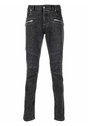 Balmain ribbed-knee slim-fit jeans - Black