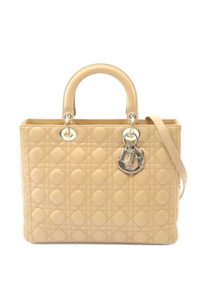 Christian Dior Pre-Owned Lady Dior canage-leather handbag - Neutrals