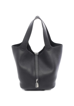 Hermès Pre-Owned 2020 lock leather tote bag - Black