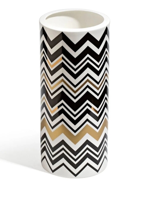 Missoni Home Zig Zag high vase - White