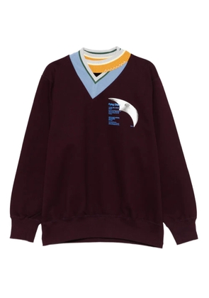 Kolor mock-neck graphi-print sweater - Red