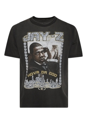 EARTHLING VIP Jay-Z portrait cotton T-shirt - BLACK