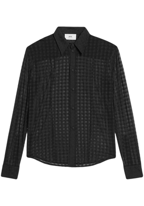 AMI Paris semi-sheer long-sleeve shirt - Black