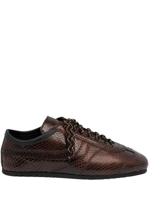 DRIES VAN NOTEN snakeskin leather sneakers - Brown
