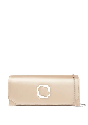 Malone Souliers Viven crystal-embellished satin clutch - Gold