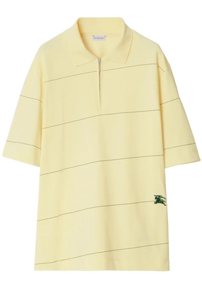 Burberry logo-embroidered cotton polo shirt - Yellow