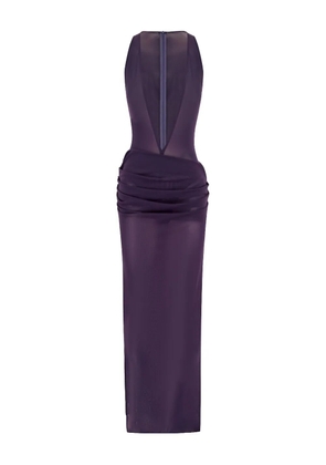Alex Perry V-neck draped maxi dress - Purple