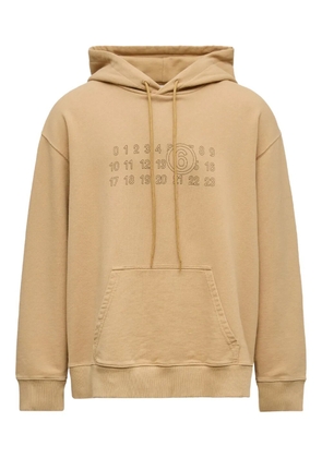 MM6 Maison Margiela embroidered graphic hoodie - Neutrals