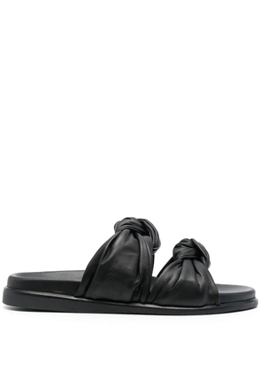 Dear Frances calf leather flip flops - Black