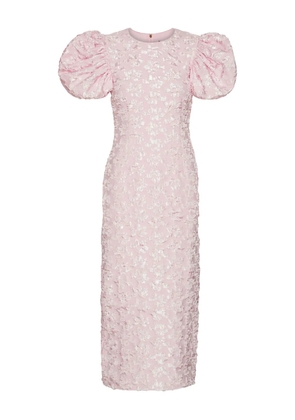 ROTATE BIRGER CHRISTENSEN puff-sleeve jacquard maxi dress - Pink