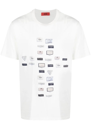 424 graphic-print cotton T-shirt - White