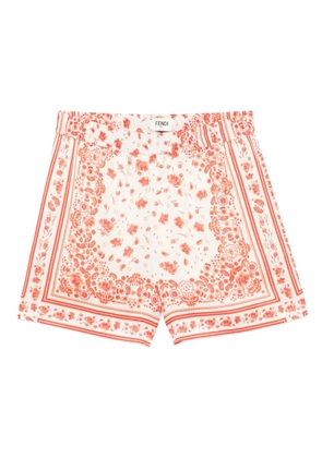 FENDI floral-print elasticated-waist shorts - Neutrals