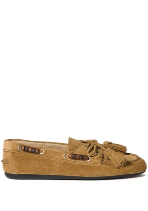 Miu Miu suede tassel loafers - Green