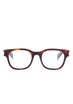 Saint Laurent Eyewear tortoiseshell-effect glasses - Brown