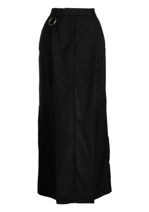 Materiel pleat-detail wool maxi skirt - Black