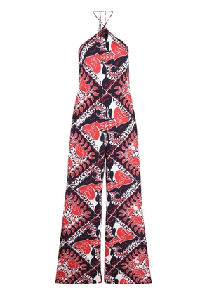 Valentino Garavani Archive Manifesto Bandana print silk jumpsuit - Blue