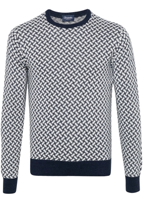 Drumohr crew-neck intarsia knit jumper - Blue