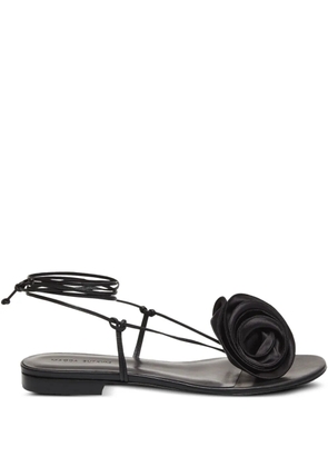 Magda Butrym floral-appliqué sandals - Black