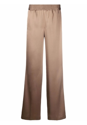 PT Torino wide-leg elasticated trousers - Brown