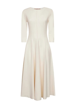 Blanca Vita crew-neck flared dress - Neutrals