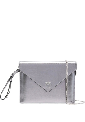 PINKO small leather flap clutch - Grey