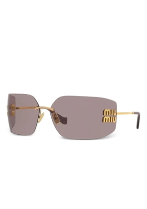 Miu Miu Eyewear logo-lettering sunglasses - Gold