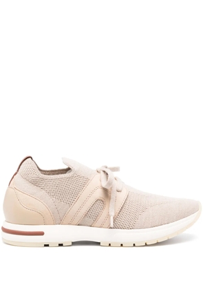 Loro Piana lace-up sock-ankle sneakers - Neutrals