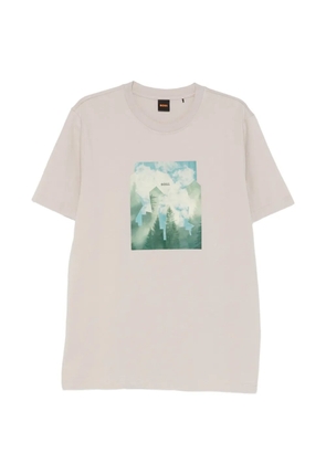 BOSS graphic-print short-sleeve T-shirt - Neutrals