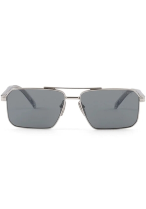 Prada Eyewear double bridge rectangle-frame sunglasses - Silver
