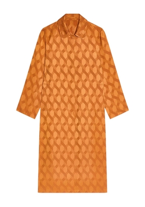 DRIES VAN NOTEN patterned-jacquard coat - Orange