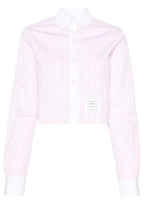 Thom Browne striped cotton cropped shirt - Pink