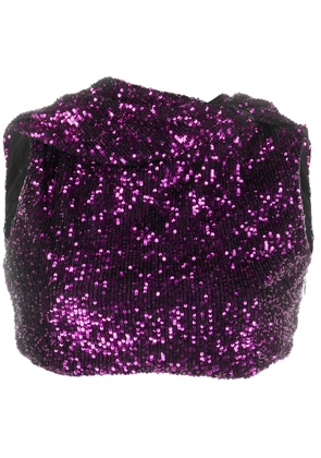 NERVI sequin-embellished crop top - Purple