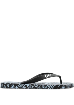 Off-White logo-print flip-flops - Black