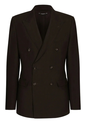 Dolce & Gabbana double-breasted linen blazer - Brown