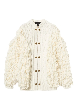TWINSET cable-knit fringed cardigan - Neutrals