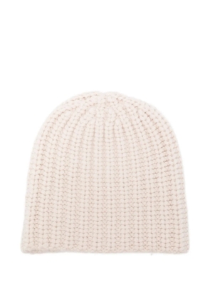 Liska ribbed cashmere beanie - Neutrals