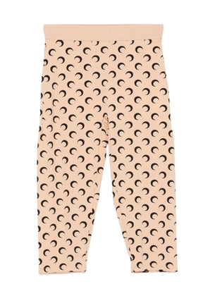 Marine Serre moon-print cropped trousers - Neutrals