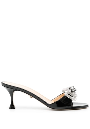 MACH & MACH 70mm Double Bow patent-leather sandals - Black